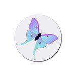 Blue and Purple Butterfly Rubber Round Coaster (4 pack)