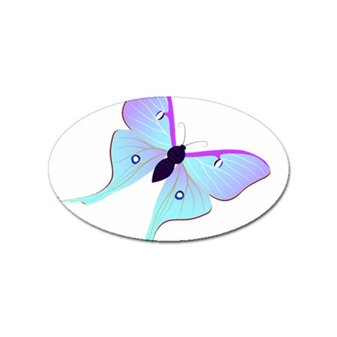 Blue and Purple Butterfly Sticker (Oval) from ArtsNow.com Front