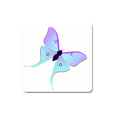 Blue and Purple Butterfly Magnet (Square) from ArtsNow.com Front