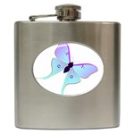 Blue and Purple Butterfly Hip Flask (6 oz)