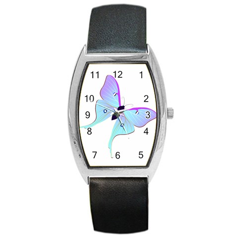 Blue and Purple Butterfly Barrel Style Metal Watch from ArtsNow.com Front