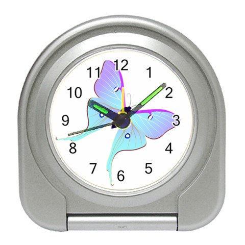 Blue and Purple Butterfly Travel Alarm Clock from ArtsNow.com Front