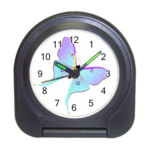 Blue and Purple Butterfly Travel Alarm Clock from ArtsNow.com Front