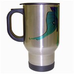 Blue and Purple Butterfly Travel Mug (Silver Gray)