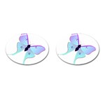 Blue and Purple Butterfly Cufflinks (Oval)
