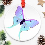 Blue and Purple Butterfly Round Ornament (Two Sides)