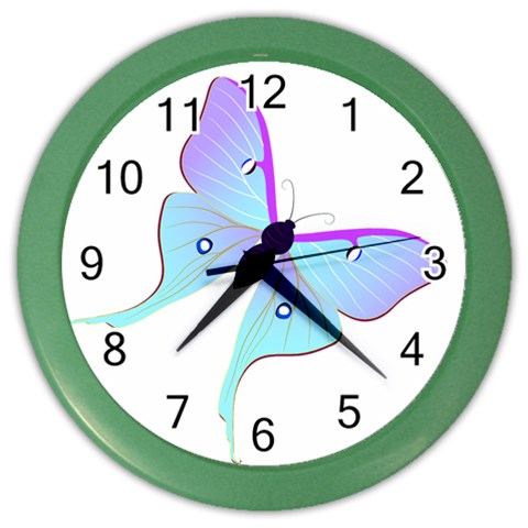 Blue and Purple Butterfly Color Wall Clock from ArtsNow.com Front