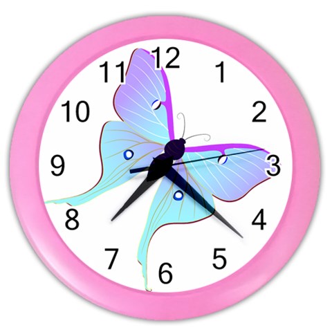 Blue and Purple Butterfly Color Wall Clock from ArtsNow.com Front