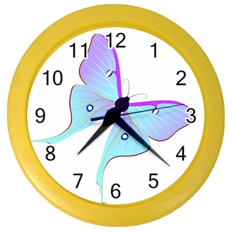 Blue and Purple Butterfly Color Wall Clock from ArtsNow.com Front