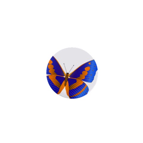 Blue & Orange Butterfly 1  Mini Button from ArtsNow.com Front
