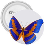 Blue & Orange Butterfly 3  Button