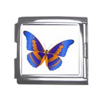 Blue & Orange Butterfly Mega Link Italian Charm (18mm)