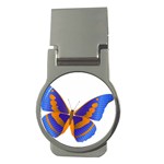Blue & Orange Butterfly Money Clip (Round)