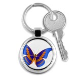 Blue & Orange Butterfly Key Chain (Round)