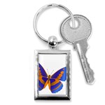 Blue & Orange Butterfly Key Chain (Rectangle)
