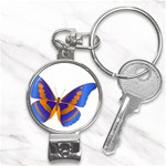 Blue & Orange Butterfly Nail Clippers Key Chain