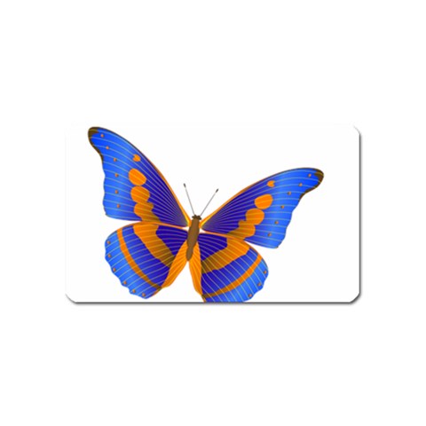 Blue & Orange Butterfly Magnet (Name Card) from ArtsNow.com Front
