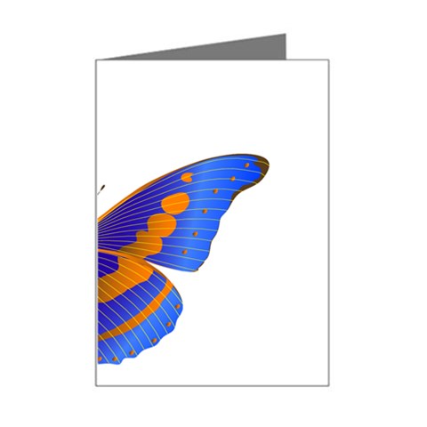 Blue & Orange Butterfly Mini Greeting Card from ArtsNow.com Left