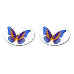 Blue & Orange Butterfly Cufflinks (Oval)
