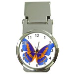 Blue & Orange Butterfly Money Clip Watch