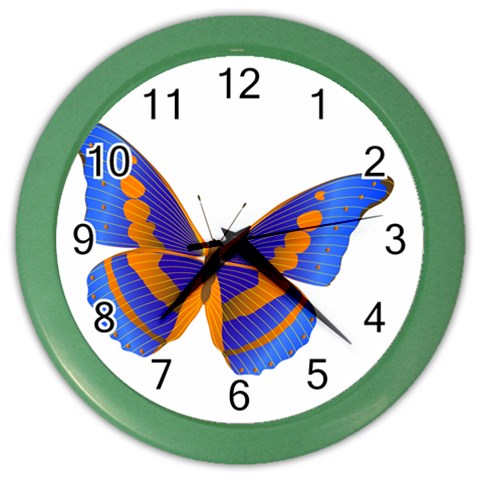 Blue & Orange Butterfly Color Wall Clock from ArtsNow.com Front