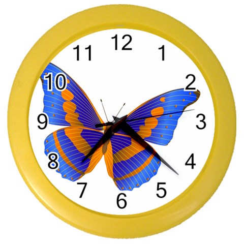 Blue & Orange Butterfly Color Wall Clock from ArtsNow.com Front
