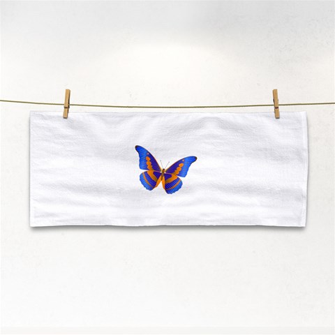 Blue & Orange Butterfly Hand Towel from ArtsNow.com Front