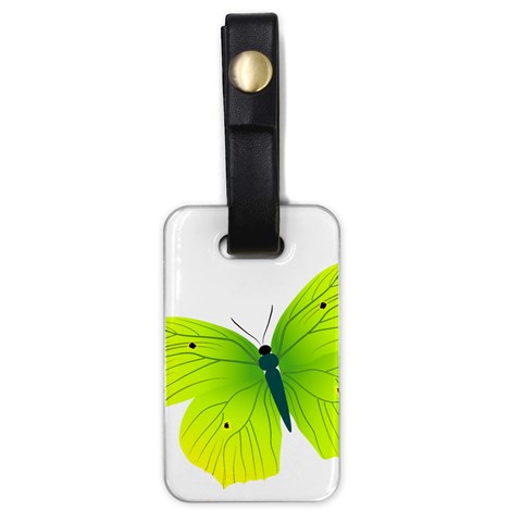 Yellow & Green Butterfly Luggage Tag (one side) from ArtsNow.com Front