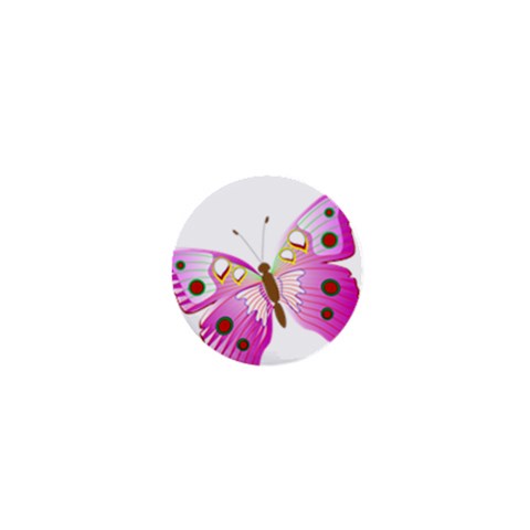 Pink & Purple Butterfly 1  Mini Button from ArtsNow.com Front