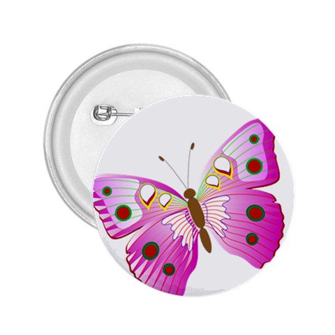 Pink & Purple Butterfly 2.25  Button from ArtsNow.com Front
