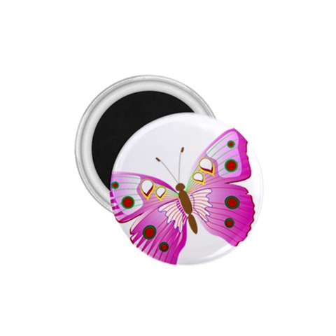 Pink & Purple Butterfly 1.75  Magnet from ArtsNow.com Front