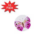 Pink & Purple Butterfly 1  Mini Button (10 pack) 