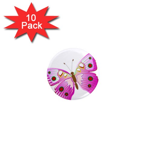 Pink & Purple Butterfly 1  Mini Magnet (10 pack)  from ArtsNow.com Front