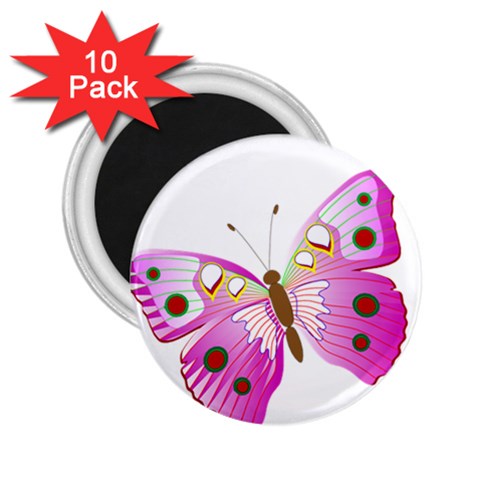 Pink & Purple Butterfly 2.25  Magnet (10 pack) from ArtsNow.com Front