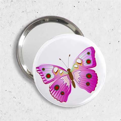Pink & Purple Butterfly 2.25  Handbag Mirror from ArtsNow.com Front