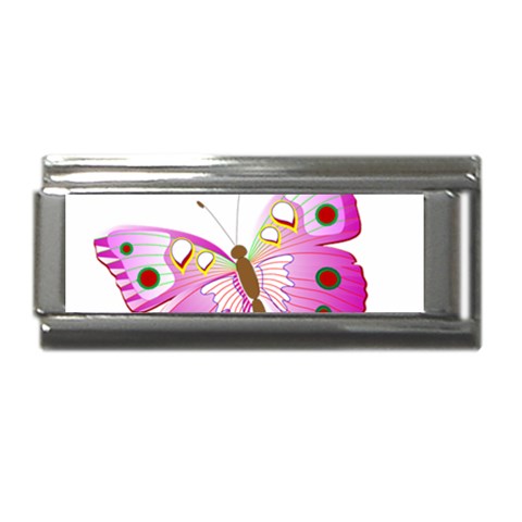 Pink & Purple Butterfly Superlink Italian Charm (9mm) from ArtsNow.com Front