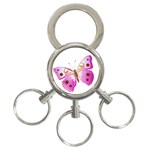 Pink & Purple Butterfly 3-Ring Key Chain
