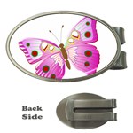 Pink & Purple Butterfly Money Clip (Oval)