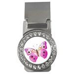 Pink & Purple Butterfly Money Clip (CZ)