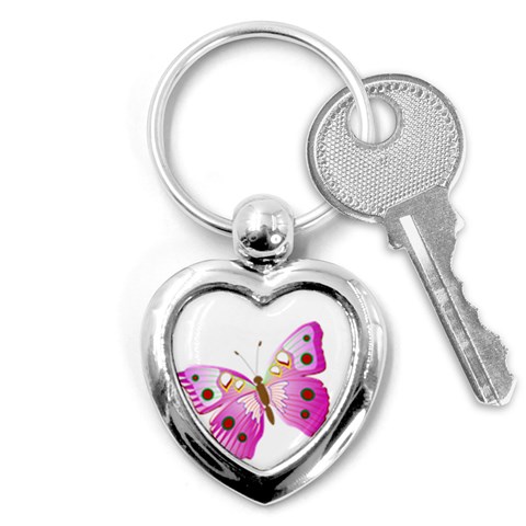 Pink & Purple Butterfly Key Chain (Heart) from ArtsNow.com Front