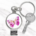 Pink & Purple Butterfly Nail Clippers Key Chain