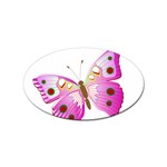 Pink & Purple Butterfly Sticker (Oval)