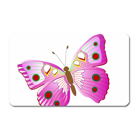 Pink & Purple Butterfly Magnet (Rectangular) from ArtsNow.com Front
