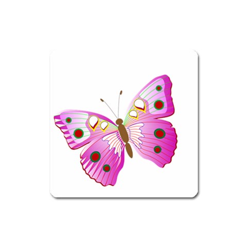 Pink & Purple Butterfly Magnet (Square) from ArtsNow.com Front