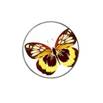 Brown & Yellow Butterfly Hat Clip Ball Marker (4 pack)