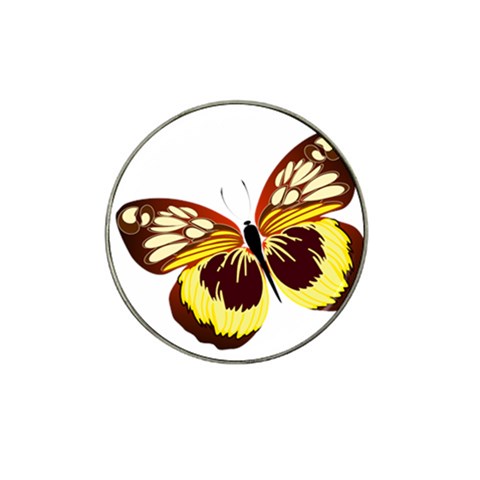 Brown & Yellow Butterfly Hat Clip Ball Marker (10 pack) from ArtsNow.com Front