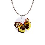 Brown & Yellow Butterfly 1  Button Necklace