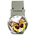 Brown & Yellow Butterfly Money Clip Watch