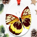 Brown & Yellow Butterfly Oval Ornament (Two Sides)