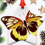 Brown & Yellow Butterfly Star Ornament (Two Sides)